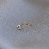 9K Gold Cubic Zirconia Nose Stud - Jewellery Hut