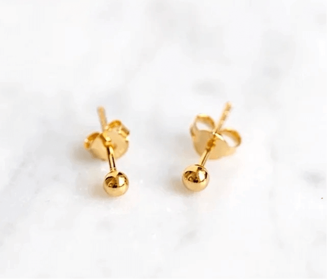 9K Yellow Gold Ball Stud Earrings - Jewellery Hut