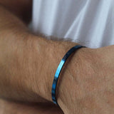 Blue Personalised Cuff Bracelet - Jewellery Hut