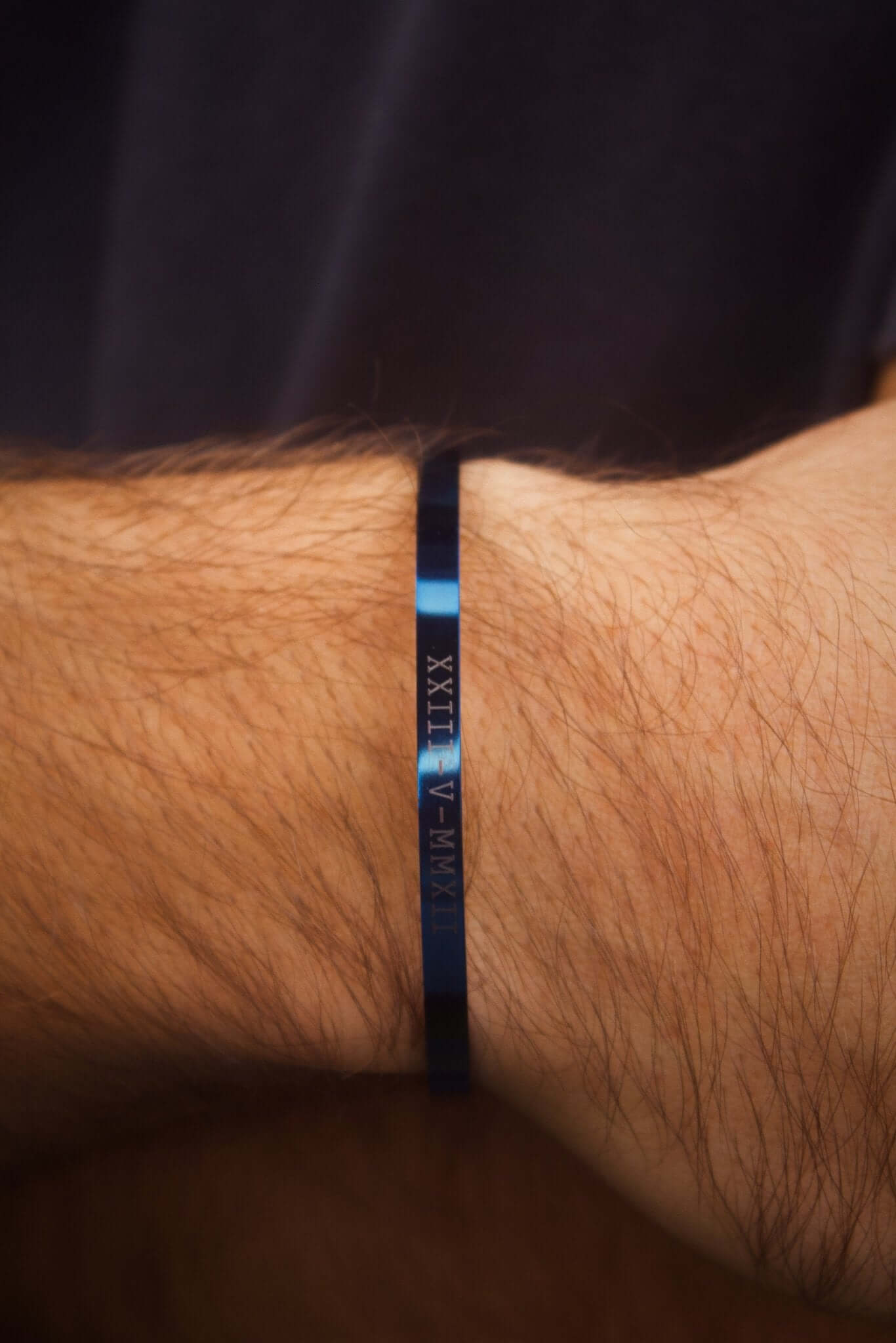 Blue Personalised Cuff Bracelet - Jewellery Hut