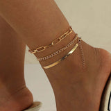 Gold Paperclip Anklet - Jewellery Hut
