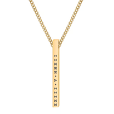 Gold personalised bar necklace with engraved design, perfect for meaningful gifts and elegant jewelry.