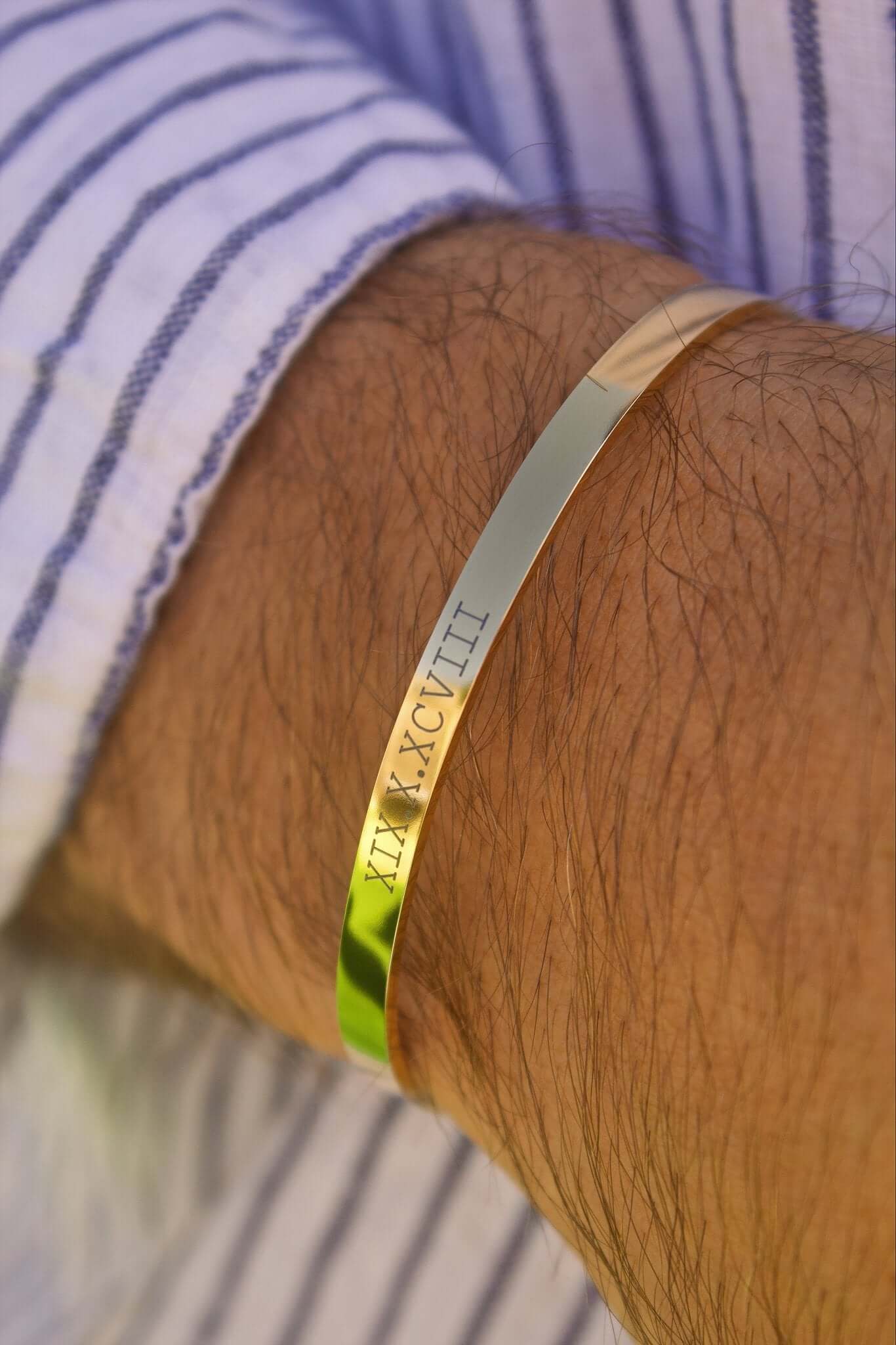 Gold Personalised Cuff Bracelet - Jewellery Hut