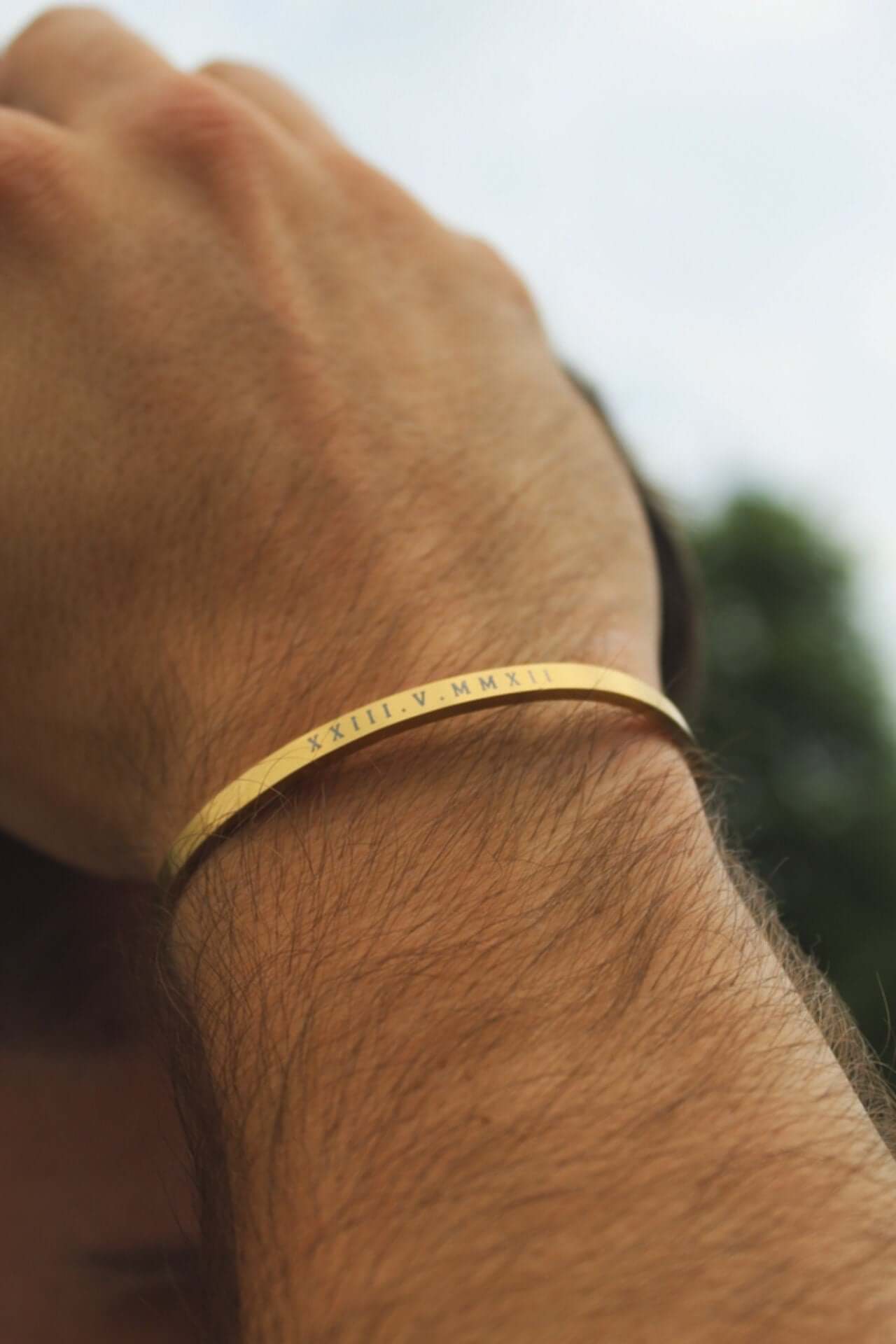Gold Personalised Cuff Bracelet - Jewellery Hut