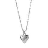 Sterling Silver Solid Heart Necklace - Jewellery Hut