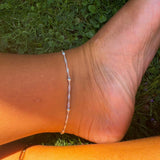 Sterling Silver Twisted Satellite Anklet - Jewellery Hut