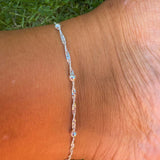 Sterling Silver Twisted Satellite Anklet - Jewellery Hut