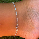 Sterling Silver Twisted Satellite Anklet - Jewellery Hut