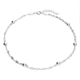 Sterling Silver Twisted Satellite Anklet - Jewellery Hut