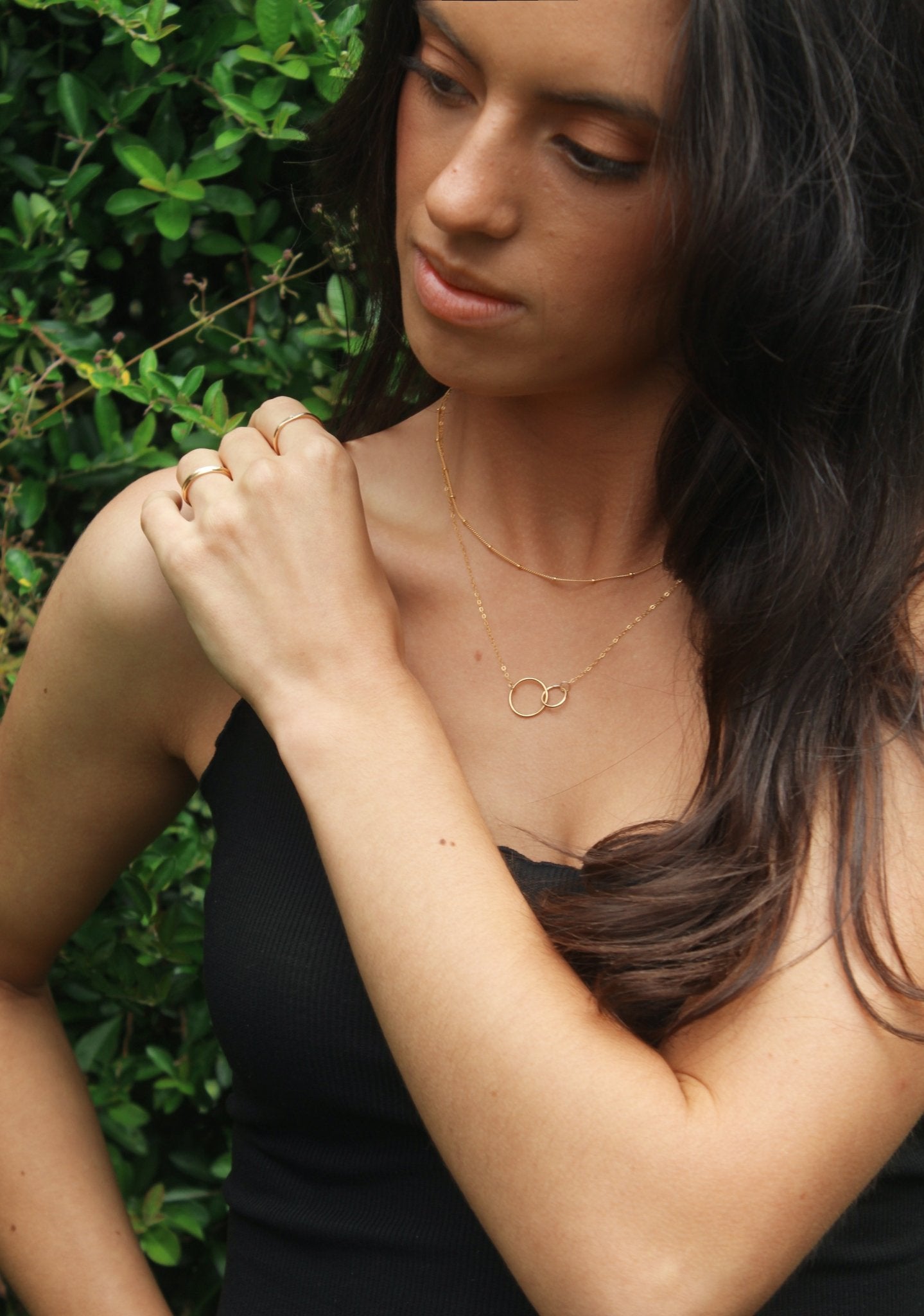14K Gold Interlocking Rings Necklace - Jewellery Hut