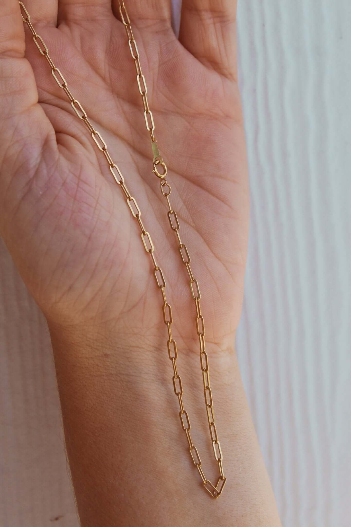 14K Gold Paperclip Chain Necklace - Jewellery Hut