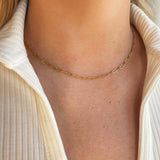 14K Gold Paperclip Chain Necklace - Jewellery Hut
