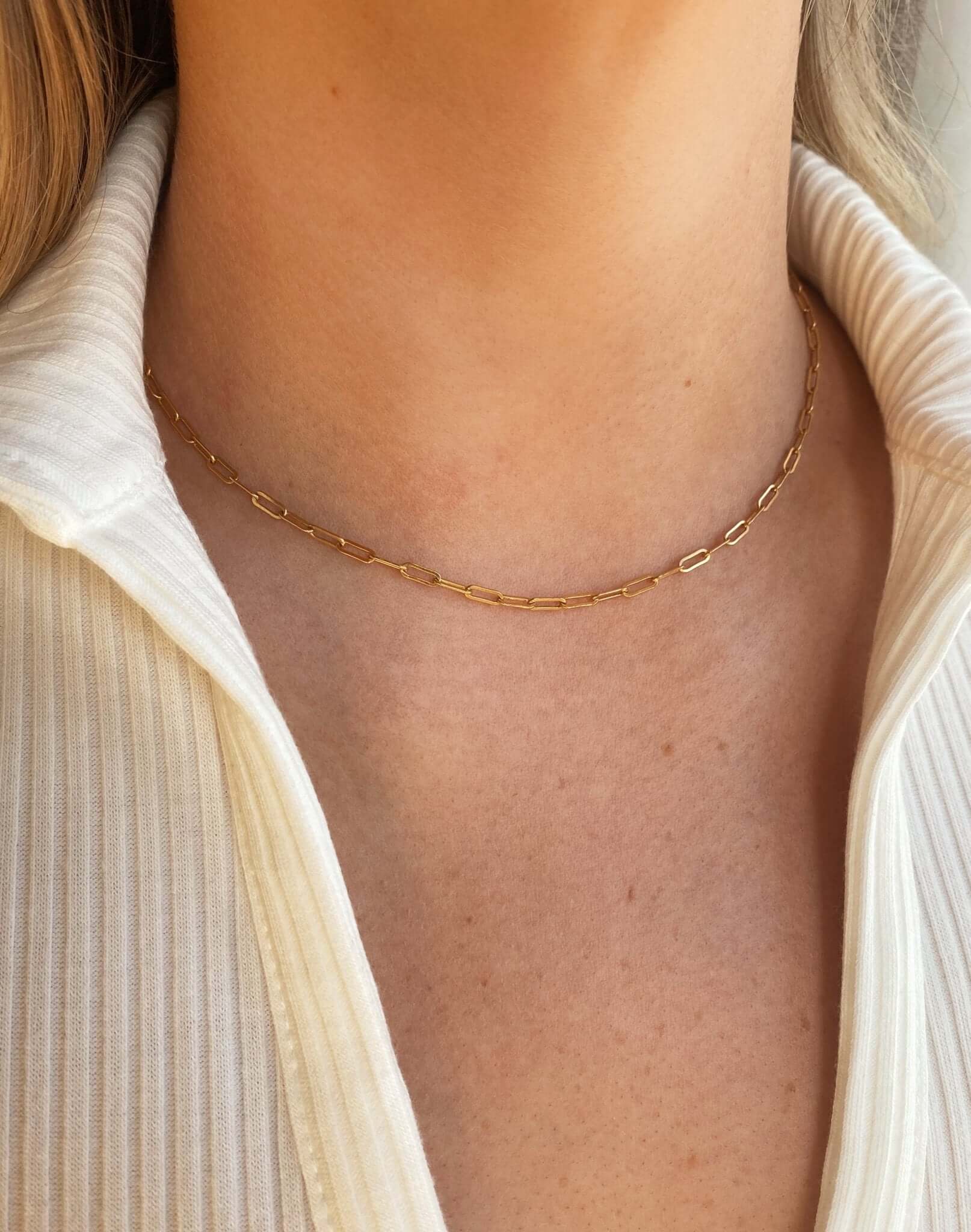 14K Gold Paperclip Chain Necklace - Jewellery Hut