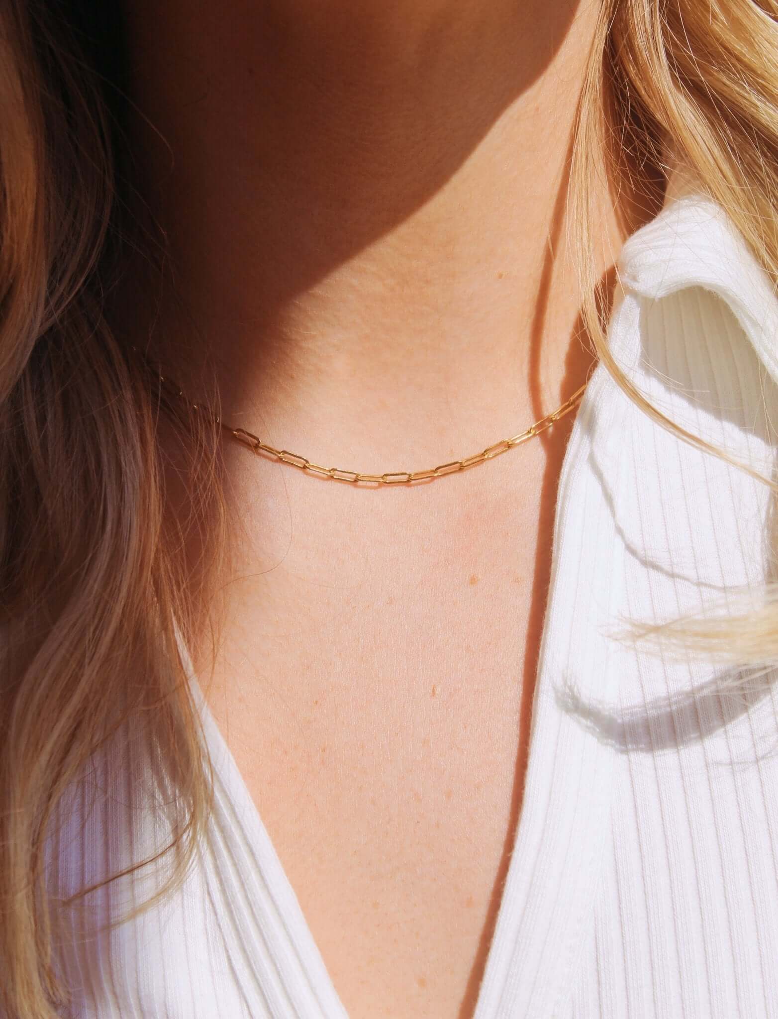 14K Gold Paperclip Chain Necklace - Jewellery Hut