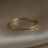 14K Gold Ring Hammered Finish - Jewellery Hut
