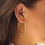 14K Gold Sleeper Hoops - Jewellery Hut