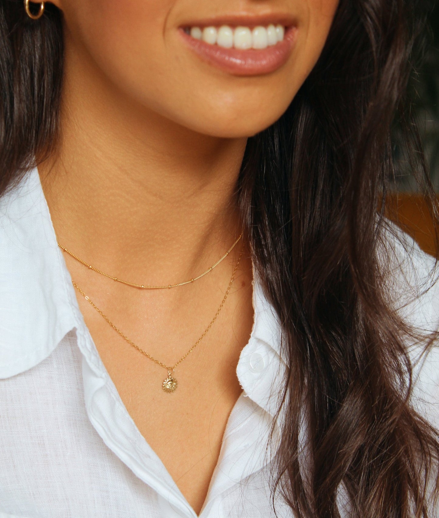 14K Gold Sun Charm Necklace - Jewellery Hut