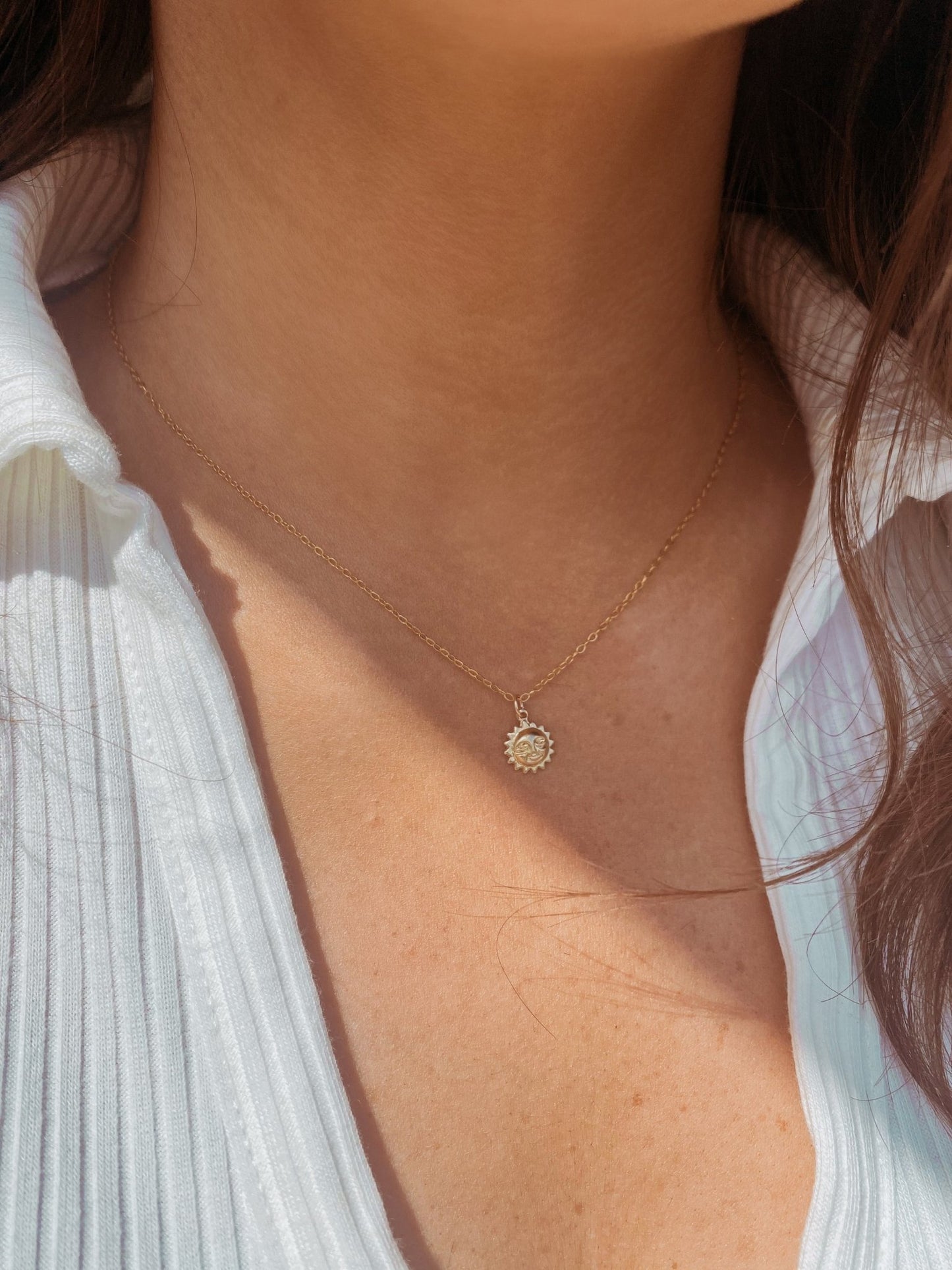 14K Gold Sun Charm Necklace - Jewellery Hut