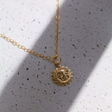 14K Gold Sun Charm Necklace - Jewellery Hut