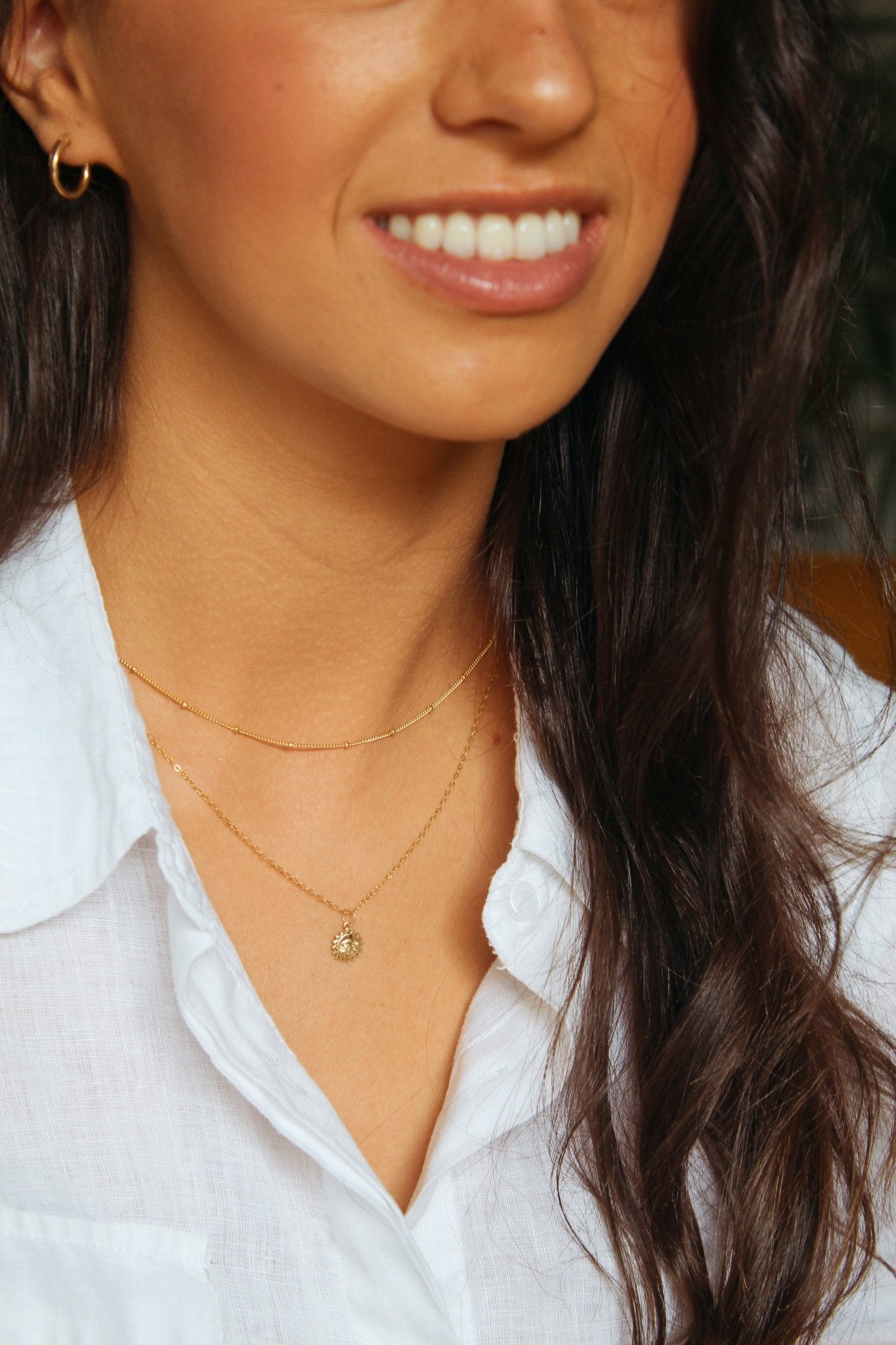 14K Gold Sun Charm Necklace - Jewellery Hut