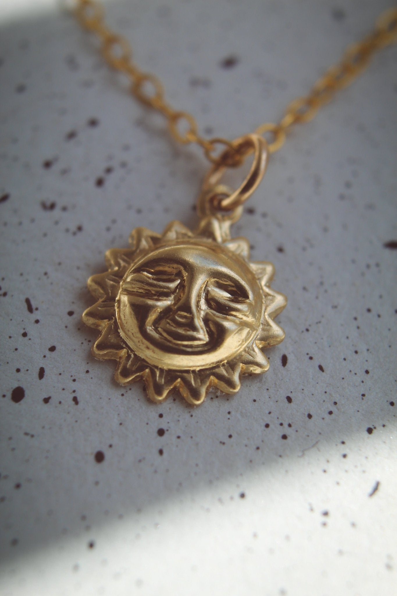 14K Gold Sun Charm Necklace - Jewellery Hut