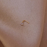 9K Gold Cubic Zirconia Nose Stud - Jewellery Hut