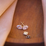 9K yellow Gold Oval Cubic Zirconia Stud Earrings - Jewellery Hut
