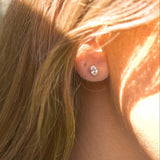 9K yellow Gold Oval Cubic Zirconia Stud Earrings - Jewellery Hut