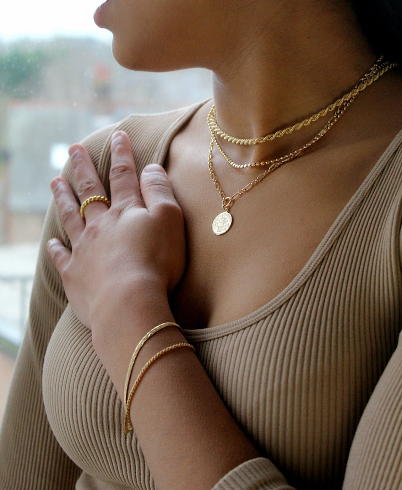 Coin Necklace 18ct Gold Plated - Jewellery Hut
