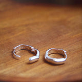 Sterling Silver Chunky Hexagonal Huggie Hoops - Jewellery Hut