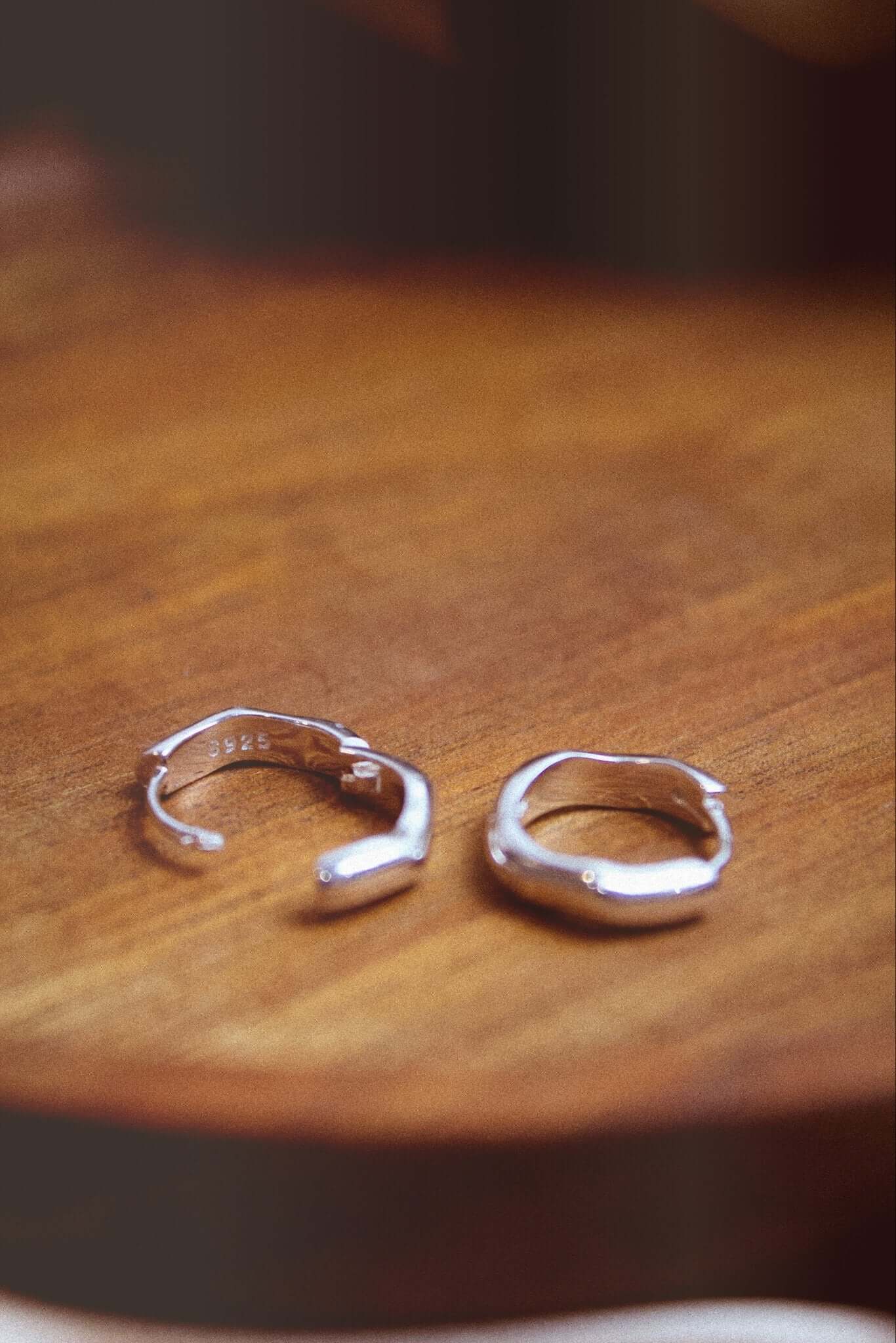 Sterling Silver Chunky Hexagonal Huggie Hoops - Jewellery Hut