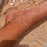 Sterling Silver Chunky Satellite Anklet - Jewellery Hut