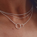 Sterling Silver Interlocking Rings Necklace - Jewellery Hut
