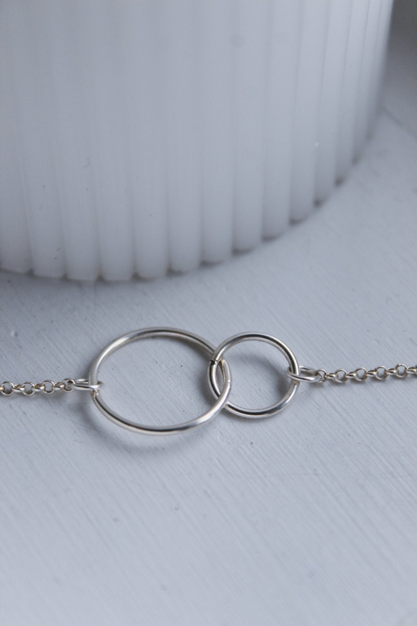 Sterling Silver Interlocking Rings Necklace - Jewellery Hut