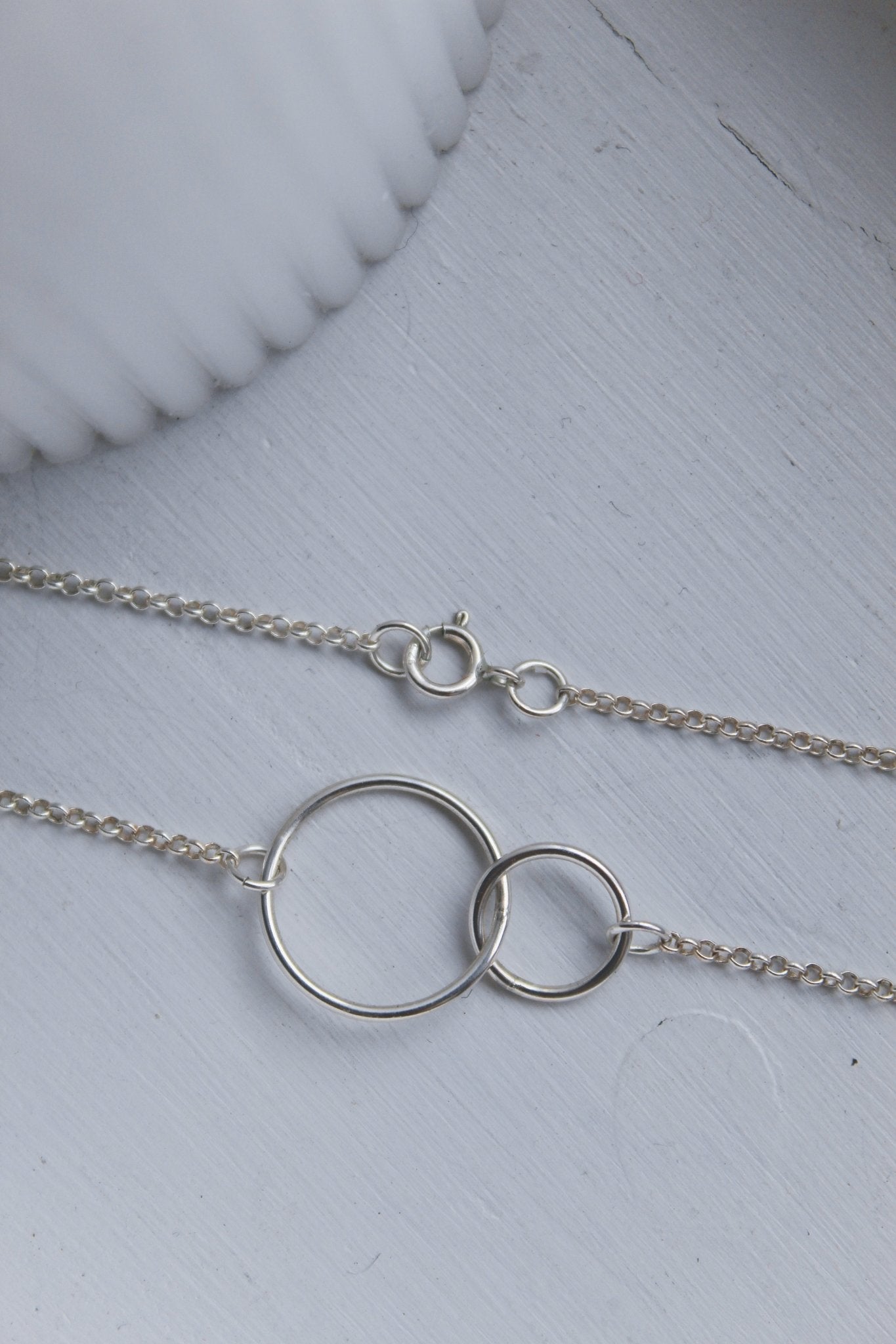 Sterling Silver Interlocking Rings Necklace - Jewellery Hut