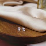 Sterling Silver Rectangle Cubic Stud Earrings - Jewellery Hut