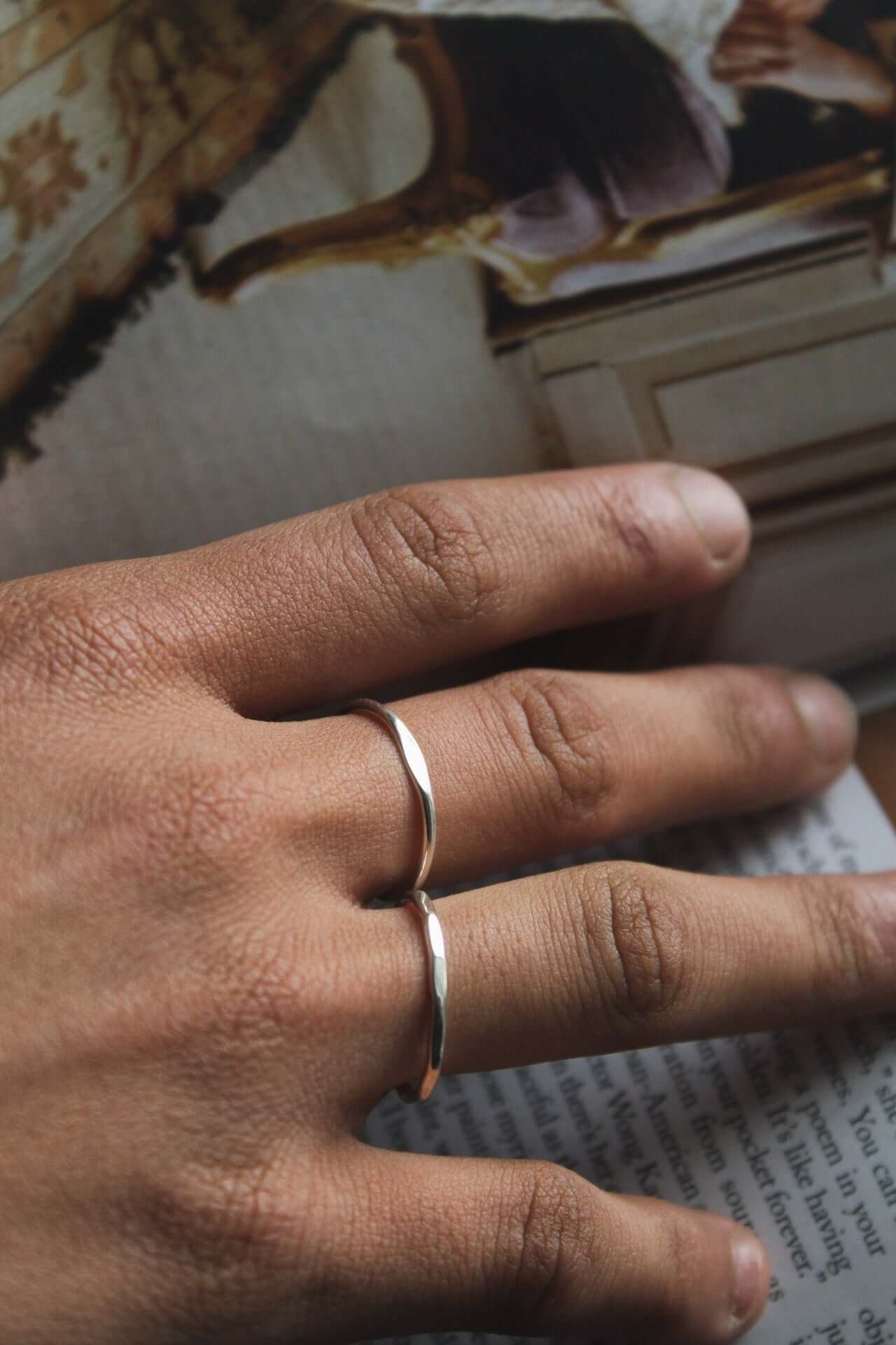 Custom Sterling Silver Ring Set – Signet Stacking Combo