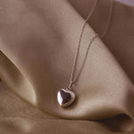 Sterling Silver Solid Heart Necklace - Jewellery Hut