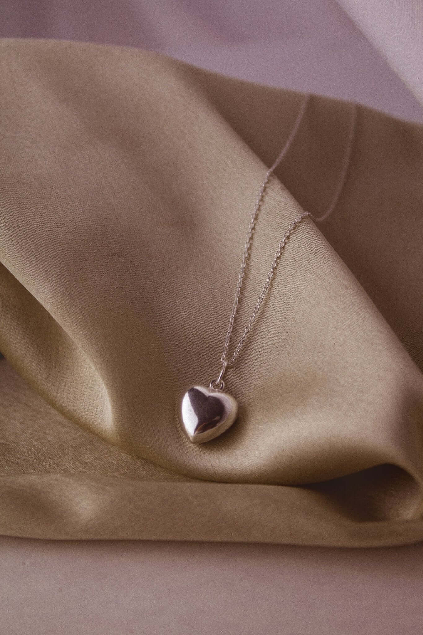Sterling Silver Solid Heart Necklace - Jewellery Hut