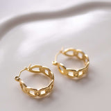 Gold Chain Hoop Earrings