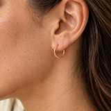 Solid 14K Gold Hoop Earrings 12mm