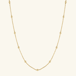 14K gold chunky bead necklace with adjustable length and water-resistant design, perfect for any occasion.