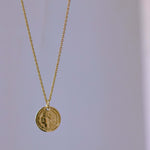 14k Gold Filled Coin Necklace featuring an 1808 Republique Francoise charm, showcasing timeless elegance and style.