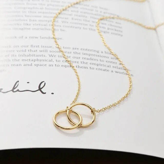 14K Gold Interlocking Rings Necklace - Jewellery Hut