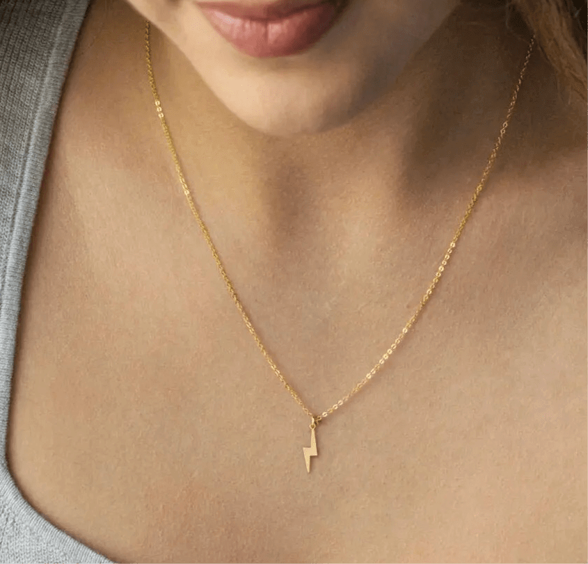 14k Gold Lightning Bolt Necklace - Jewellery Hut