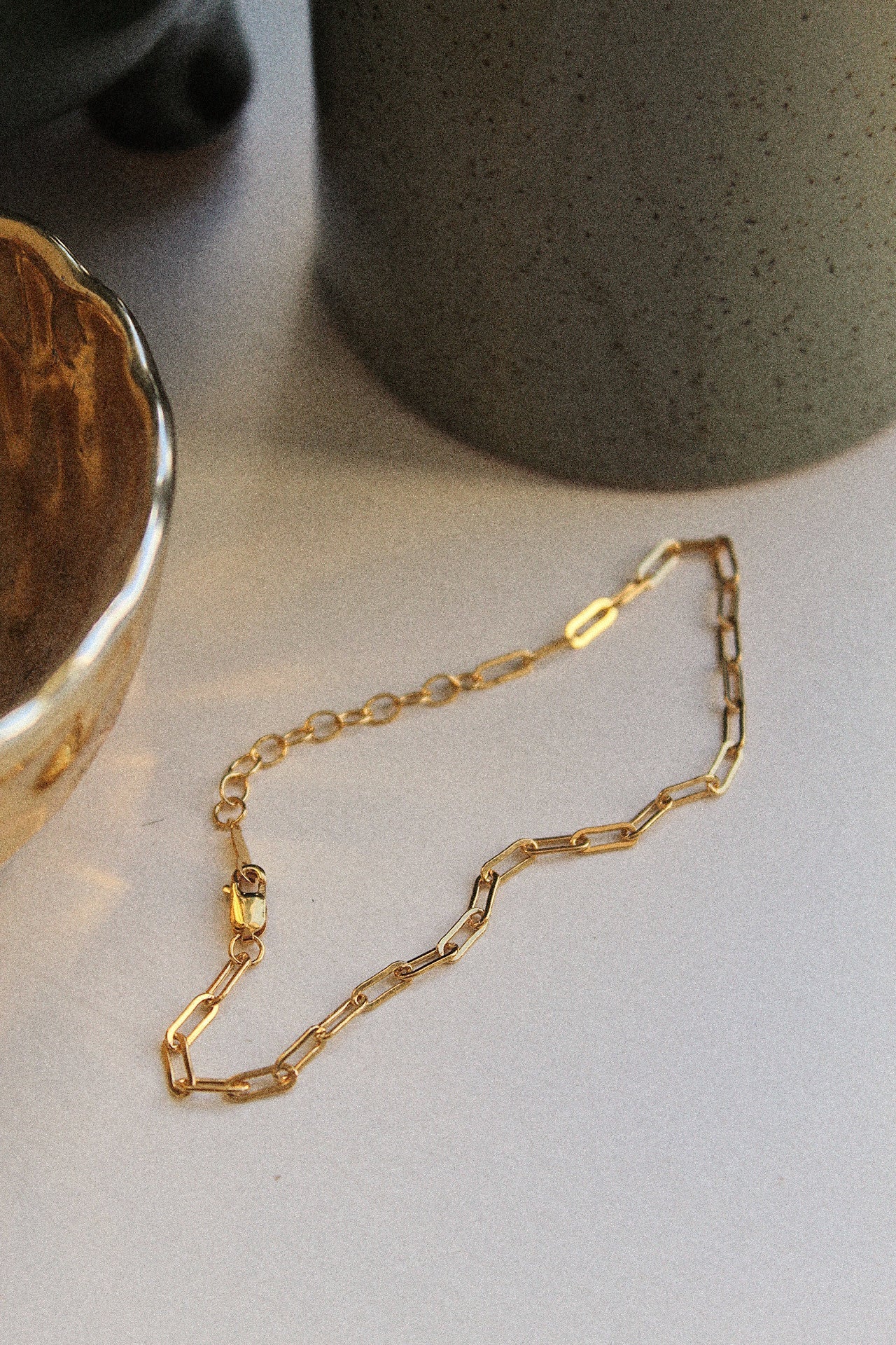 14K Gold Paperclip Necklace and Bracelet Set - Jewellery Hut