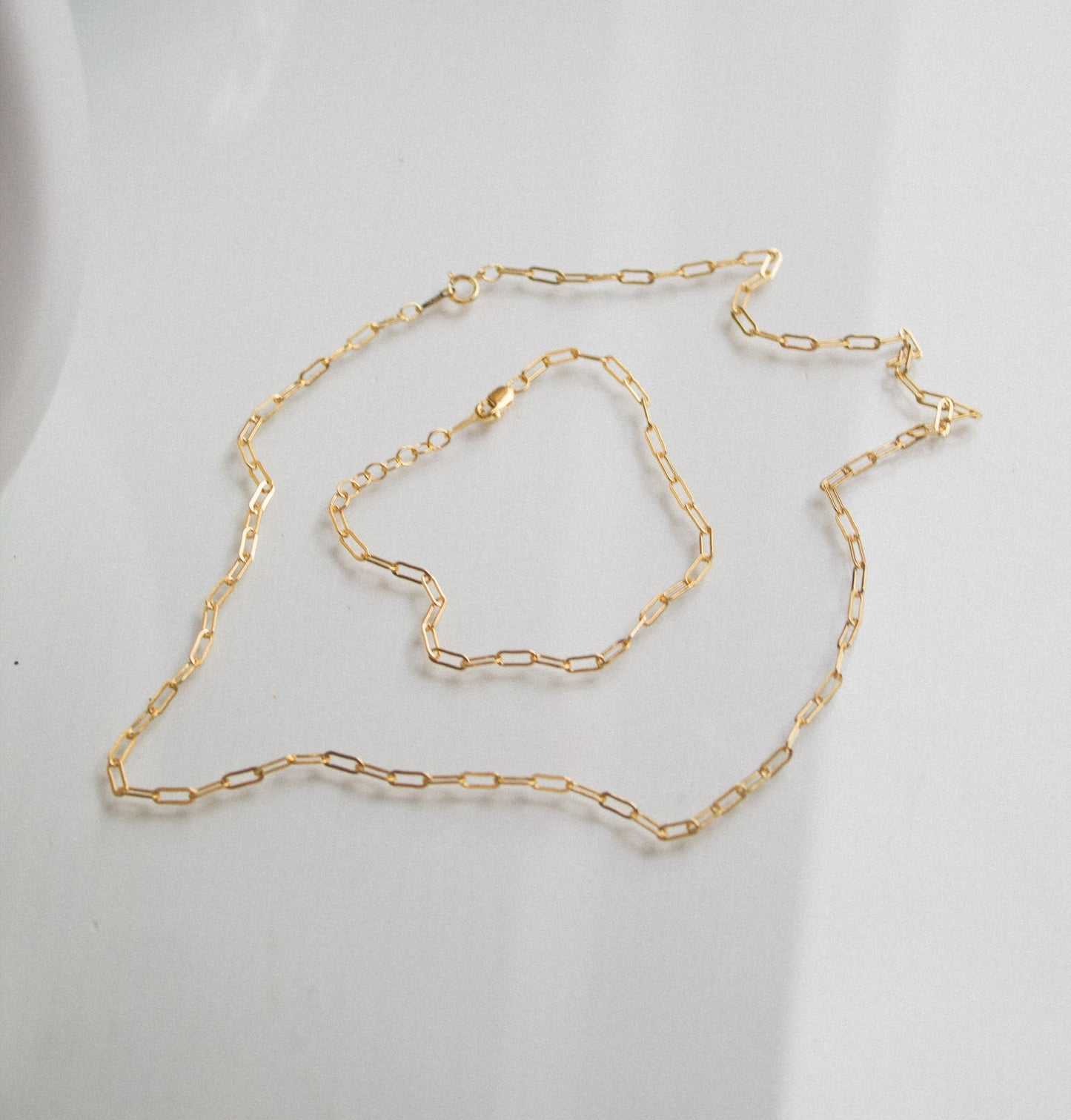 14K Gold Paperclip Necklace and Bracelet Set - Jewellery Hut