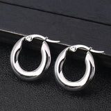 Chunky Silver Hoop Earrings