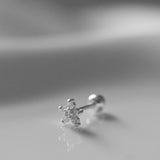 Sterling Silver CZ Flower Cartilage Earring
