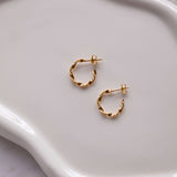 18K Gold Twisted Hoop Earrings